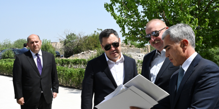 President Ilham Aliyev and President Sadyr Zhaparov attended opening of Aghdam Juma Mosque after restoration