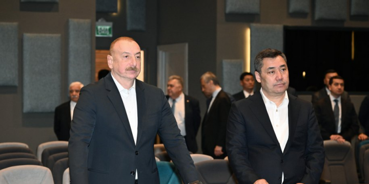 Azərbaycan və Qırğızıstan Prezidentləri Ağdam Konfrans Mərkəzi ilə tanış olublar
