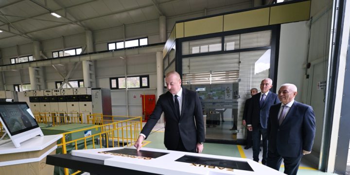 Prezident İlham Əliyev Laçında kiçik su elektrik stansiyalarının açılışlarında iştirak edib