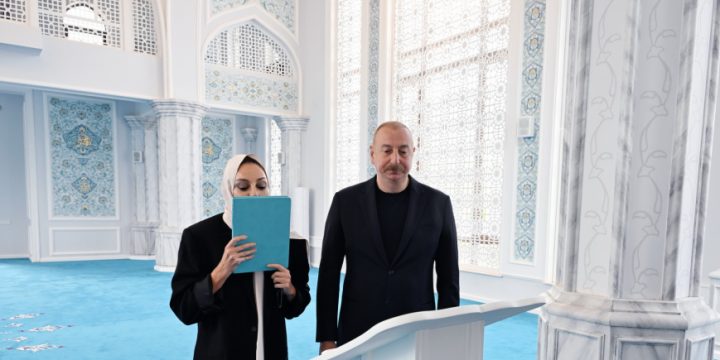 Prezident İlham Əliyev və Birinci xanım Mehriban Əliyeva Zəngilan məscidinin açılışında iştirak ediblər