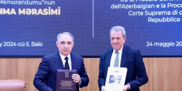 Azərbaycan və İtaliyanın baş prokurorları əməkdaşlığın inkişafı haqqında Anlaşma Memorandumu imzalayıblar