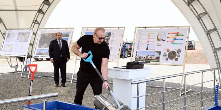 Prezident İlham Əliyev Ağdam rayonunun Tağıbəyli kəndinin təməlini qoyub