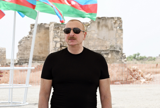 President Ilham Aliyev laid foundation stone for Namirli village in Aghdam district