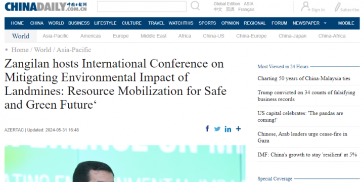 “China Daily” qəzeti Zəngilanda keçirilən mina təhlükəsi ilə bağlı konfransdan yazır
