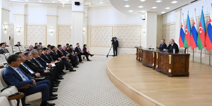 President Ilham Aliyev and Prime Minister Robert Fico made press statements