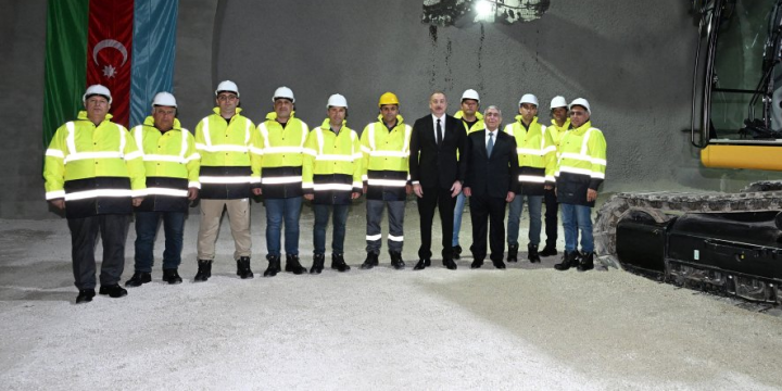 President Ilham Aliyev inspected progress of construction of Ahmadbayli-Fuzuli-Shusha highway and attended opening of first tunnel