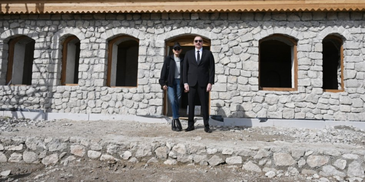 President Ilham Aliyev and First Lady Mehriban Aliyeva oversaw ongoing restoration work at Uzeyir Hajibeyli House Museum in Shusha