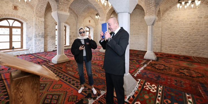 President Ilham Aliyev and First Lady Mehriban Aliyeva attended inauguration of Mamayi Mosque after restoration