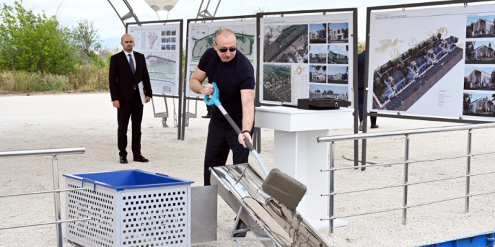 President Ilham Aliyev laid foundation stone for Sarijalli village in Jabrayil district