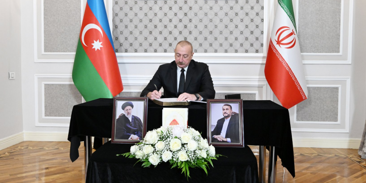 President Ilham Aliyev visited Embassy of Iran in Azerbaijan, offered his condolences over the death of the Iranian President and other individuals in helicopter crash