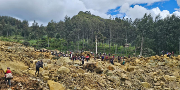 Rescuers search rubble after over 300 buried in Papua New Guinea landslide