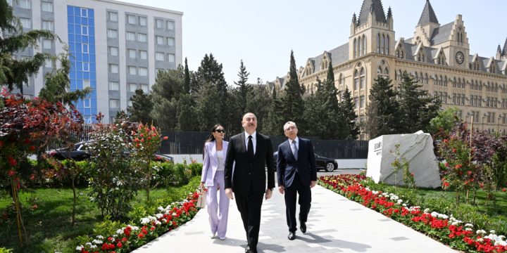 President Ilham Aliyev and First Lady Mehriban Aliyeva participated in opening of the new building of Institute of Botany in Baku and reviewed the developments at the Botanical Garden