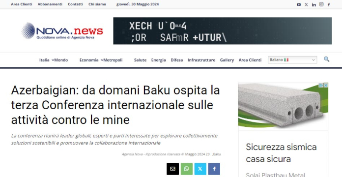 Azerbaijan’s landmine problem in spotlight of Italian media