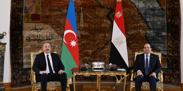 President Ilham Aliyev held one-on-one meeting with President Abdel Fattah El-Sisi