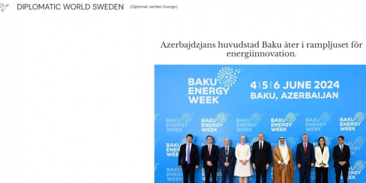İsveç saytı Bakı Enerji Həftəsindən yazıb