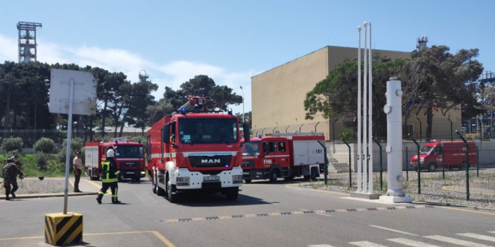 FHN-in Dövlət Yanğından Mühafizə Xidməti yanğın-taktiki təlim keçirib