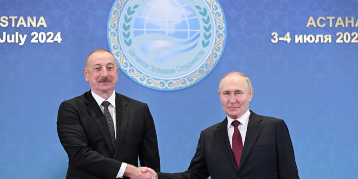 Astanada Azərbaycan Prezidenti İlham Əliyevin Rusiya Prezidenti Vladimir Putin ilə görüşü olub