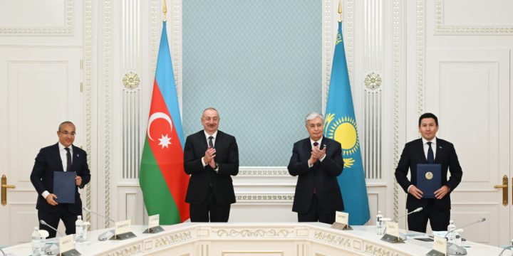 Astana hosts ceremony to exchange Shareholders Agreement signed between Azerbaijan and Kazakhstan