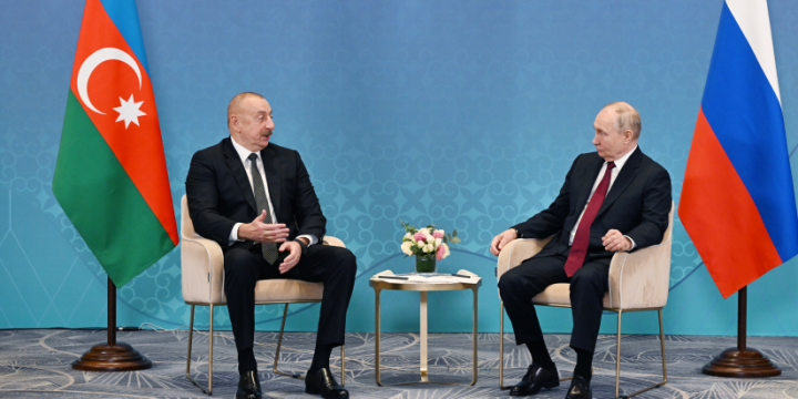 Azerbaijani President Ilham Aliyev met with Russian President Vladimir Putin in Astana