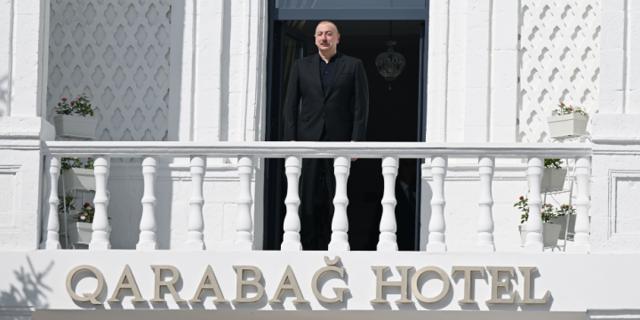 Prezident İlham Əliyev Xankəndidə “Qarabağ” hotelinin açılışında iştirak edib