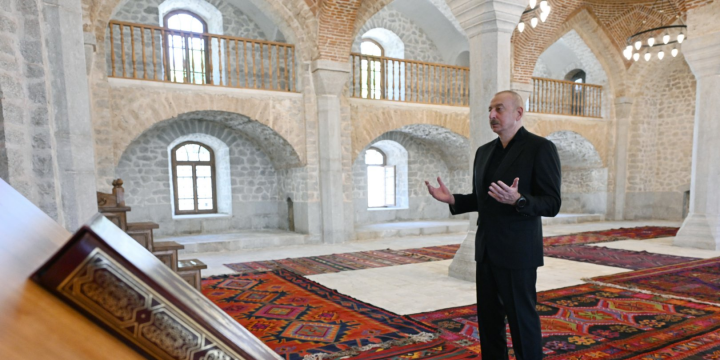 President Ilham Aliyev attended reopening of Ashaghi Govhar Agha Mosque after its restoration