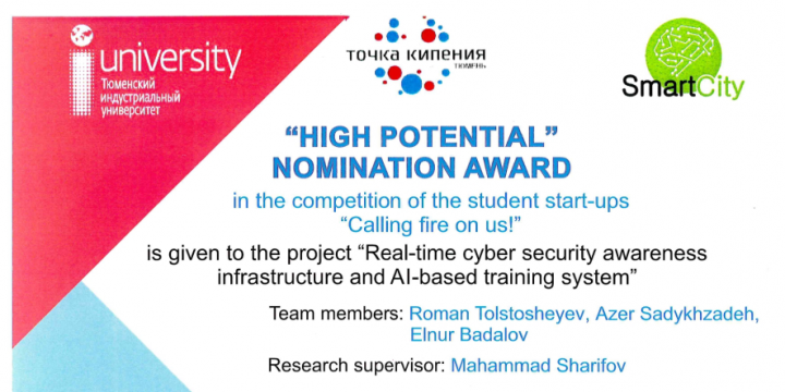 BHOS students win startup competition in Tyumen