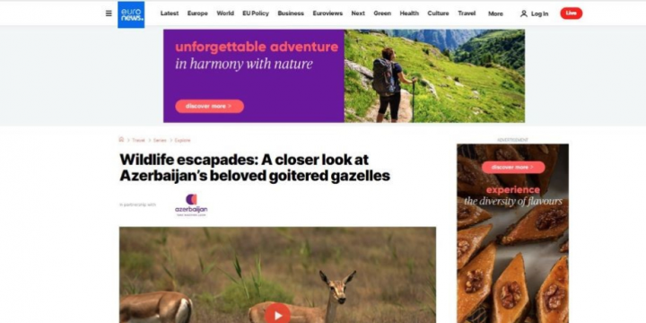 Euronews TV Channel airs reportage on Azerbaijan’s Shirvan National Park
