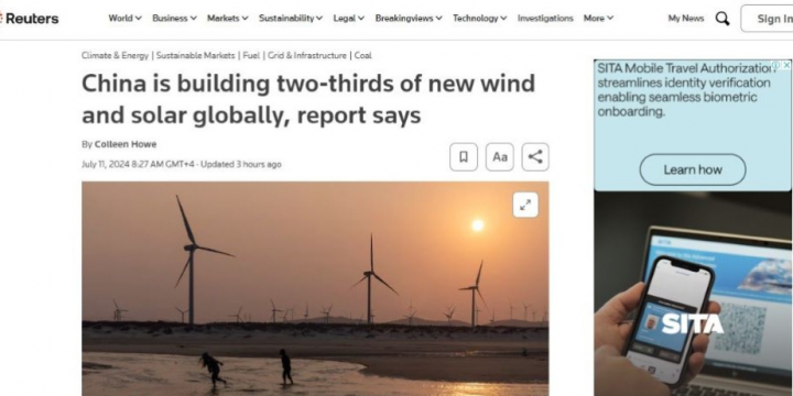 China is building two-thirds of new wind and solar globally, report says