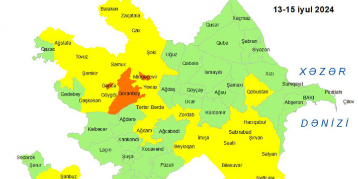 Milli Hidrometeorologiya Xidmətindən küləkli hava şəraiti ilə bağlı sarı və narıncı xəbərdarlıq