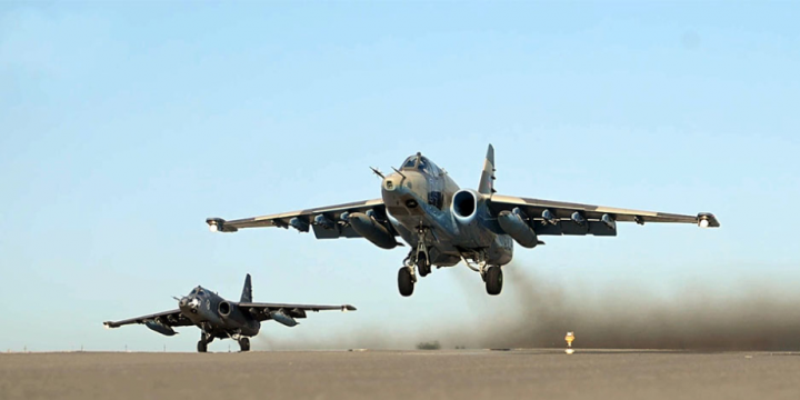Azerbaijani military pilots conduct training flights
