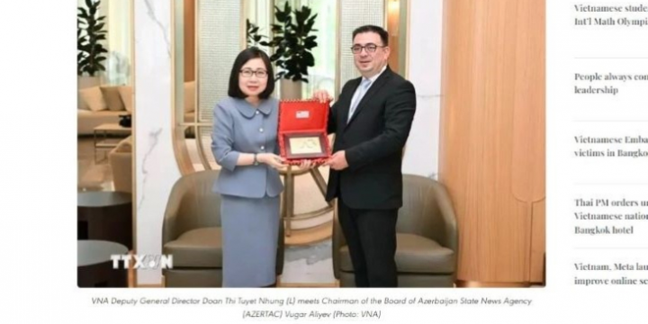 Vietnamese media outlets highlight VNA agency’s participation in Shusha-hosted second Global Media Forum