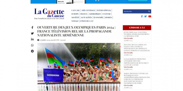 “La Gazette du Caucase” fransız televiziyasını milli təbliğatda ittiham edib