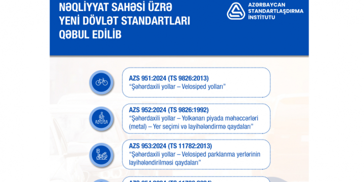 Azərbaycanda nəqliyyat sahəsi üzrə yeni dövlət standartları qəbul edilib