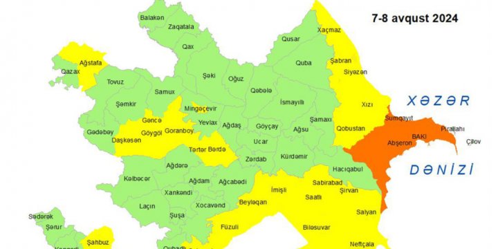 Bakıda və Abşeron yarımadasında küləkli hava şəraiti ilə bağlı “narıncı” xəbərdarlıq edilib