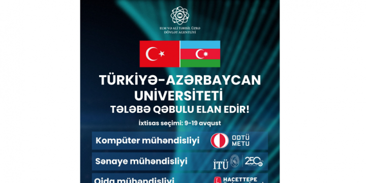 Sabahdan Türkiyə-Azərbaycan Universitetinə ixtisas seçiminə başlanılır