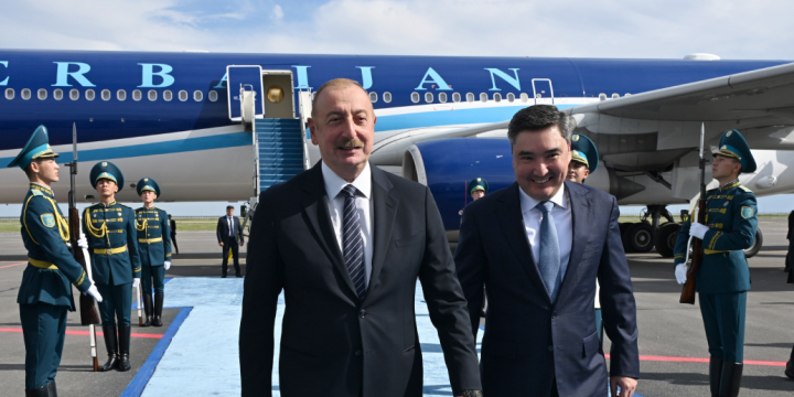 President of Azerbaijan Ilham Aliyev arrived in Kazakhstan