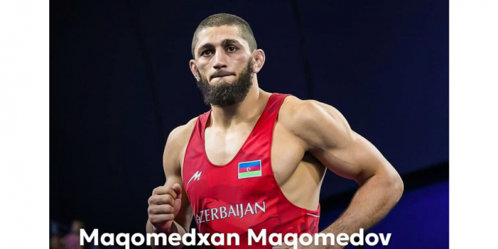 First Vice-President Mehriban Aliyeva congratulates Magomedkhan Magomedov on Olympic bronze