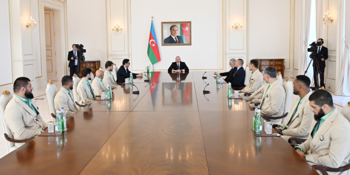 Prezident İlham Əliyev Paris Yay Olimpiya Oyunlarında medal qazanmış Azərbaycan idmançılarını və onların məşqçilərini qəbul edib