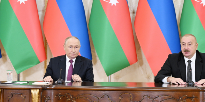 President Ilham Aliyev and President Vladimir Putin made press statements