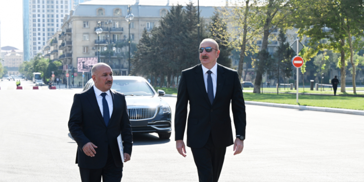 President Ilham Aliyev attended opening of new highway built on the site of “Javanshir” bridge