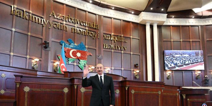 Prezident İlham Əliyev yeddinci çağırış Azərbaycan Respublikası Milli Məclisinin ilk iclasında iştirak edib və nitq söyləyib