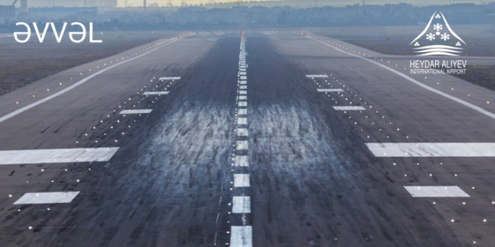 Heydər Əliyev Beynəlxalq Aeroportunda yenilənmiş uçuş-enmə zolağı istifadəyə verilib