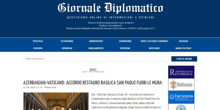 Azerbaijan’s contribution to Holy Year in the Vatican in Italian media spotlight