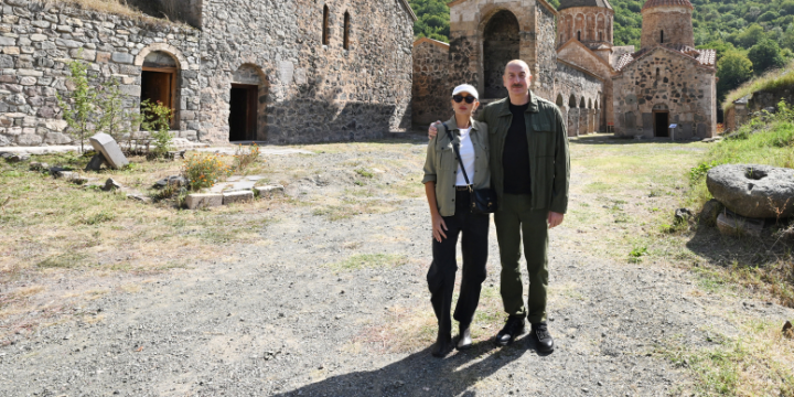 President Ilham Aliyev and First Lady Mehriban Aliyeva visited Khudavang Monastery Complex in Kalbajar