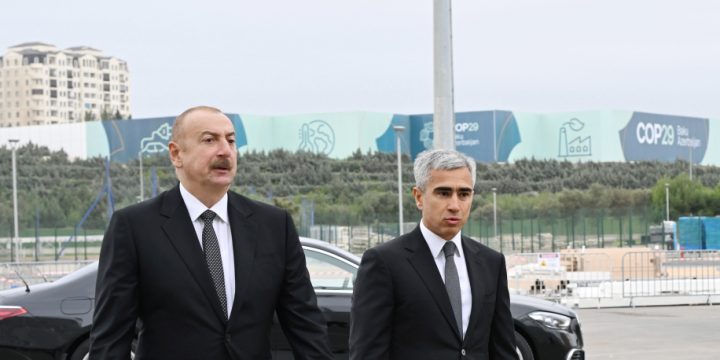 Prezident İlham Əliyev Olimpiya Stadionunun ərazisində COP29-a hazırlıqla bağlı görülən işlərlə tanış olub