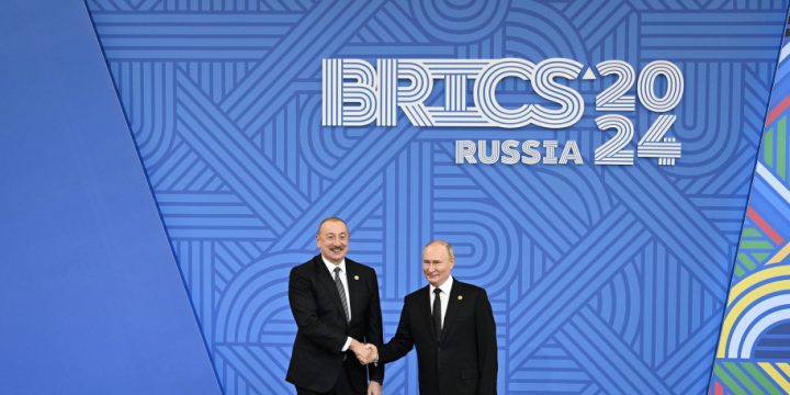 Kazanda XVI BRICS Sammitinin keçirilməsi münasibətilə rəsmi ziyafət verilib Prezident İlham Əliyev tədbirdə iştirak edib 