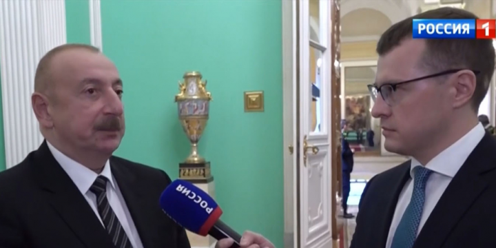 President Ilham Aliyev was interviewed by Rossiya-1 TV channel in Moscow