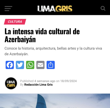 Peru mətbuatında Azərbaycanın zəngin mədəniyyəti barədə xəbər dərc olunub