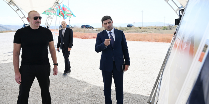 President Ilham Aliyev laid foundation stone for brooding egg production factory in Soltanli Village, Jabrayil District