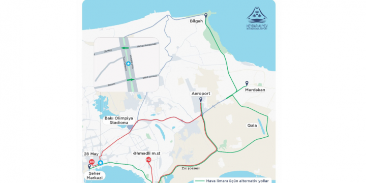 Baku Airport express buses H1 and H2 to operate continuously for passenger convenience during COP29